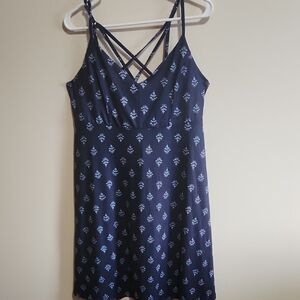 New Stitch Fix Market & Spruce Navy and White Brushed Knit Maternity Dress XL